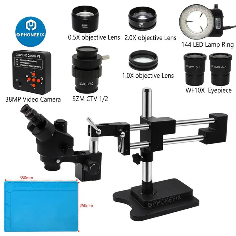 Microscopio stereo a doppio br - Stereo Trinocular Microscope Pcb recensione e prezzo