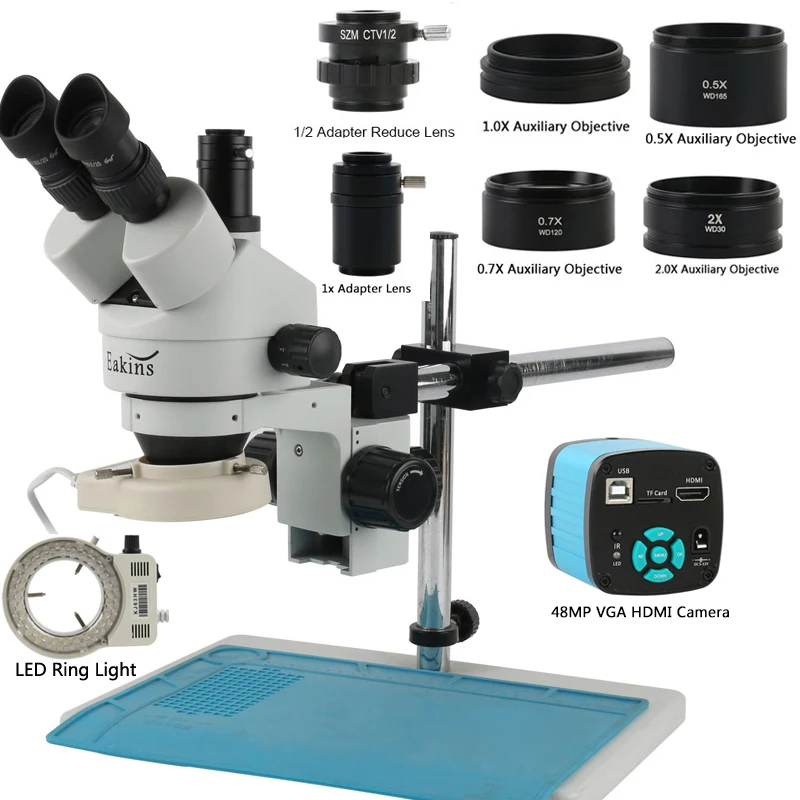 48MP 4K HDMI USB Video C Mount - Stereo Trinocular Microscope Pcb recensione e prezzo